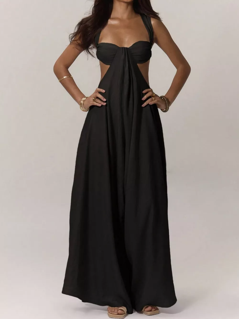 Backless Wide-Leg Jumpsuit with Cut-out Detail, image 7
