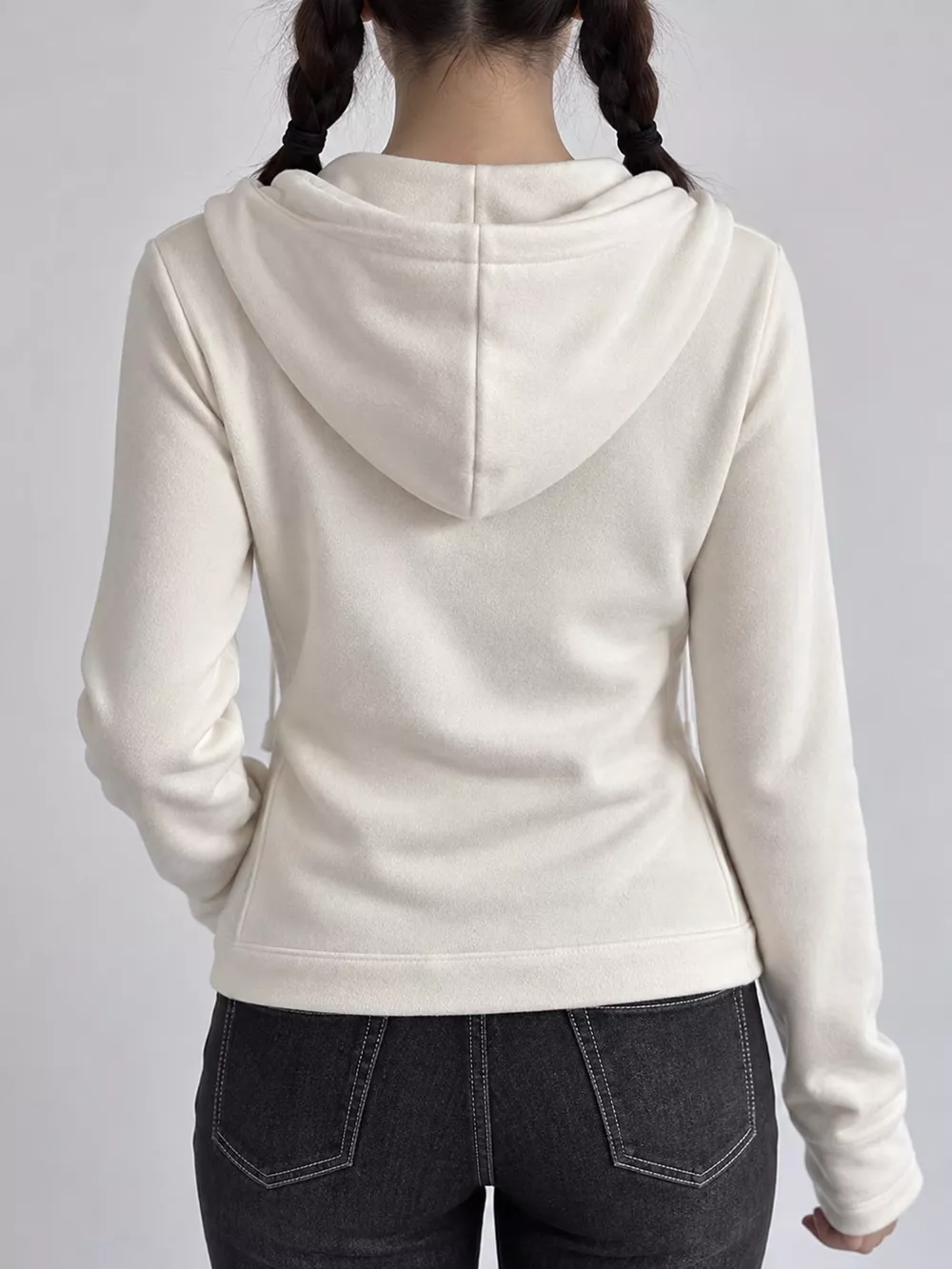 Drawstring Zip-Up Slim Fit Hoodie, image 10