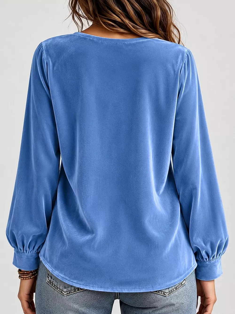 Front Bow Tie Detail V-Neck Top, image 11