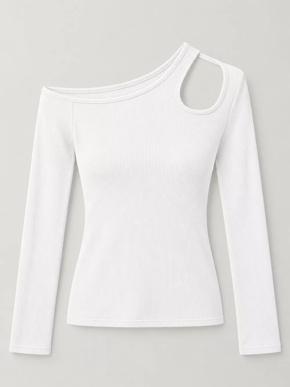 One-Shoulder Cut-Out Long Sleeve T-Shirt, image 23
