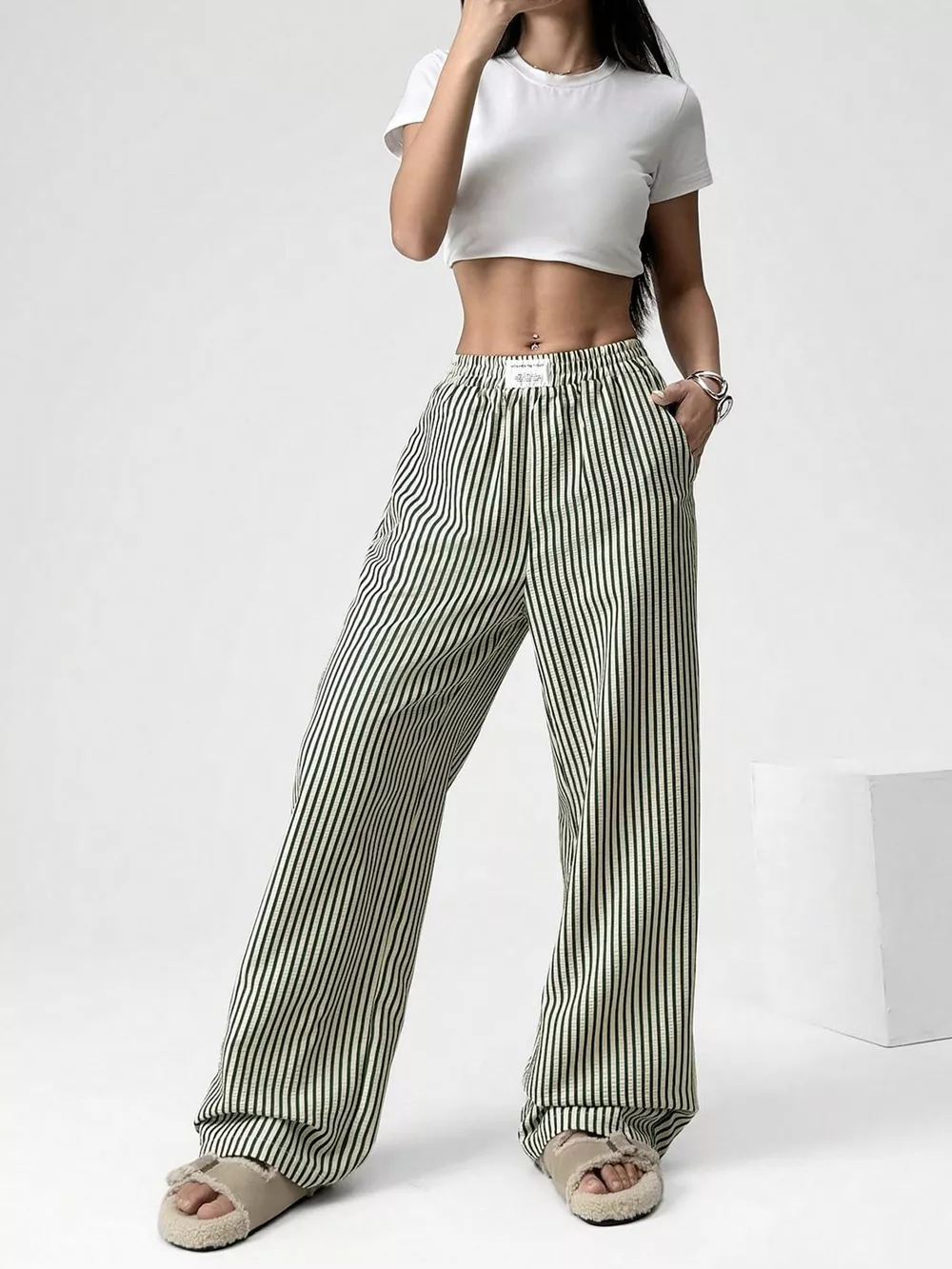 Striped High-Waisted Wide Leg Pants, image 11
