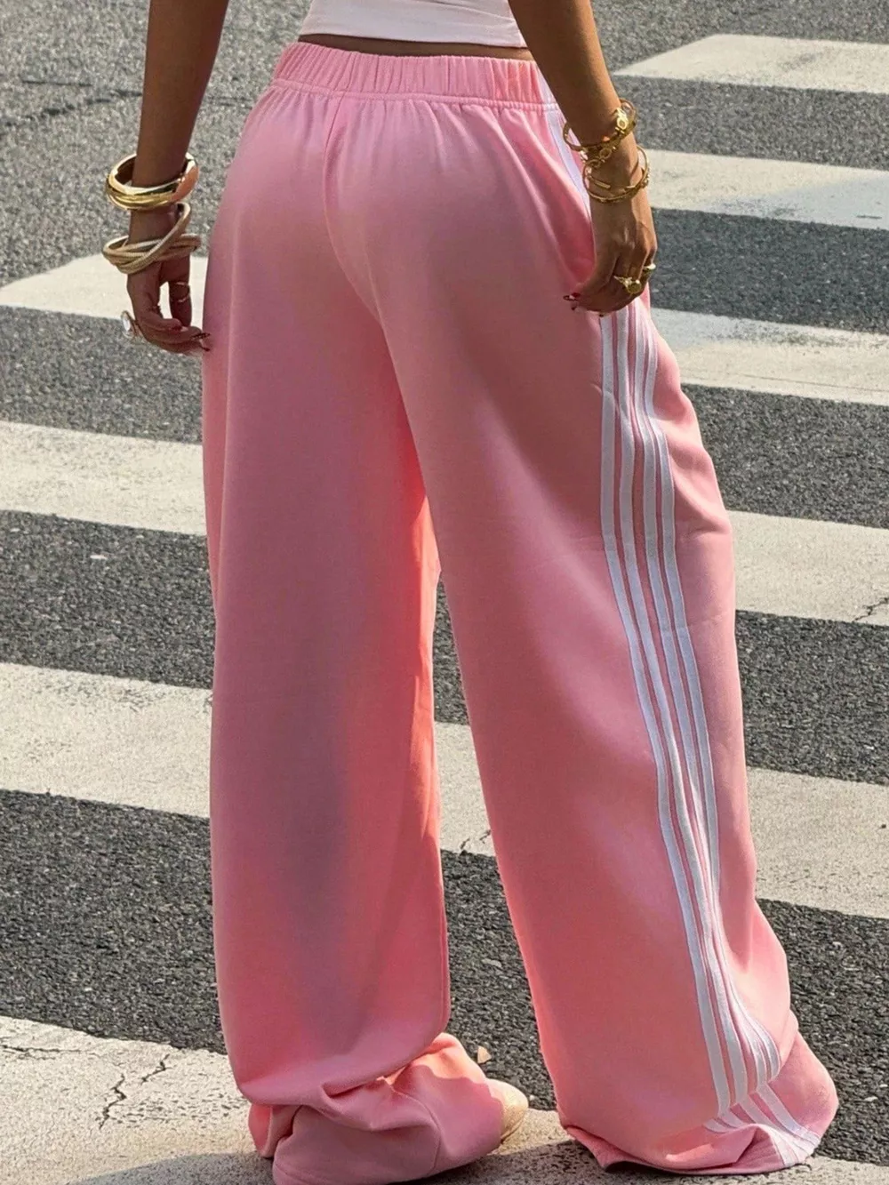 Wide Leg Pants with Stripes, image 5
