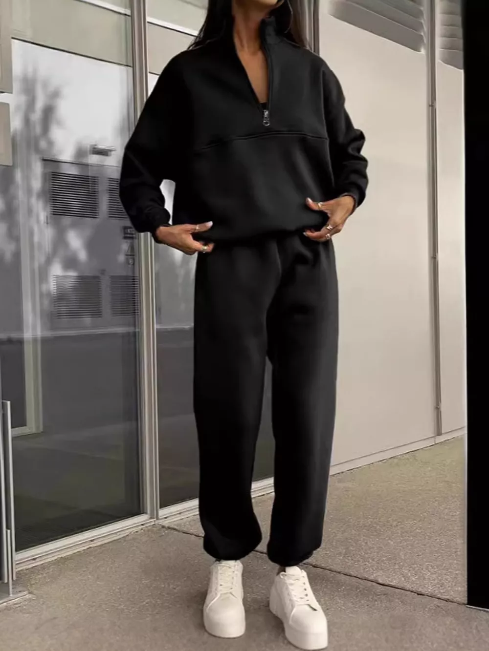 Half-Zip Sweatshirt and Joggers Set, image 9