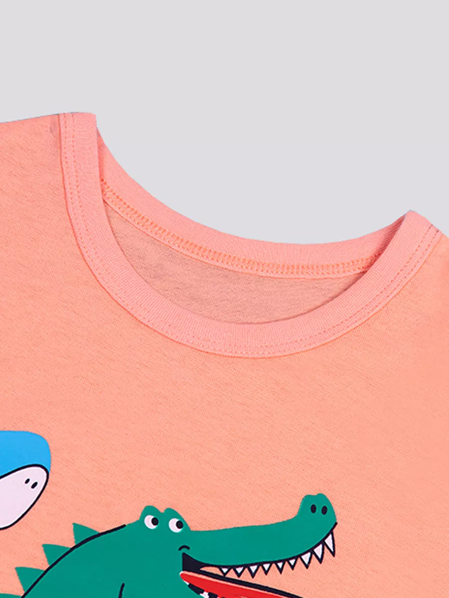 Children's Crocodile & Shark Round Neck T-Shirt, image 2