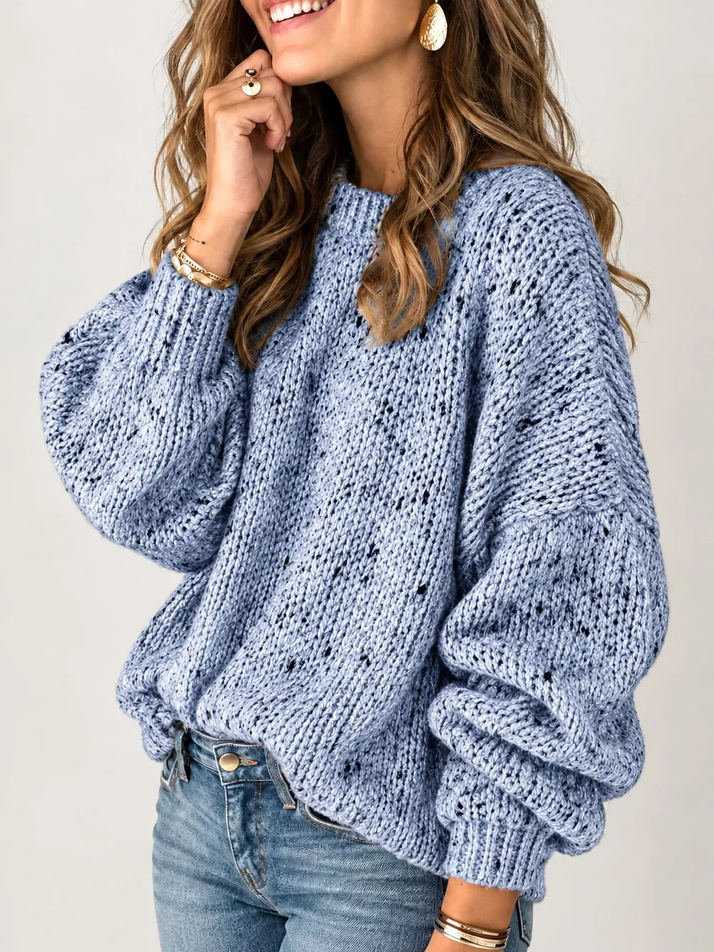 Chunky Knit Round Neck Sweater, image 12