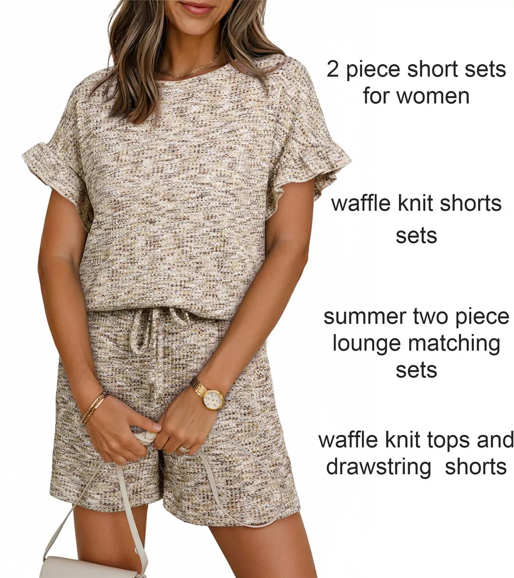 Ruffle Sleeve Textured Top and Shorts Set, image 9