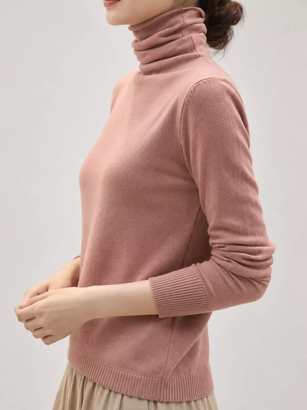Full Size Slim-Fit Turtleneck Knit Top Plus Size, image 15