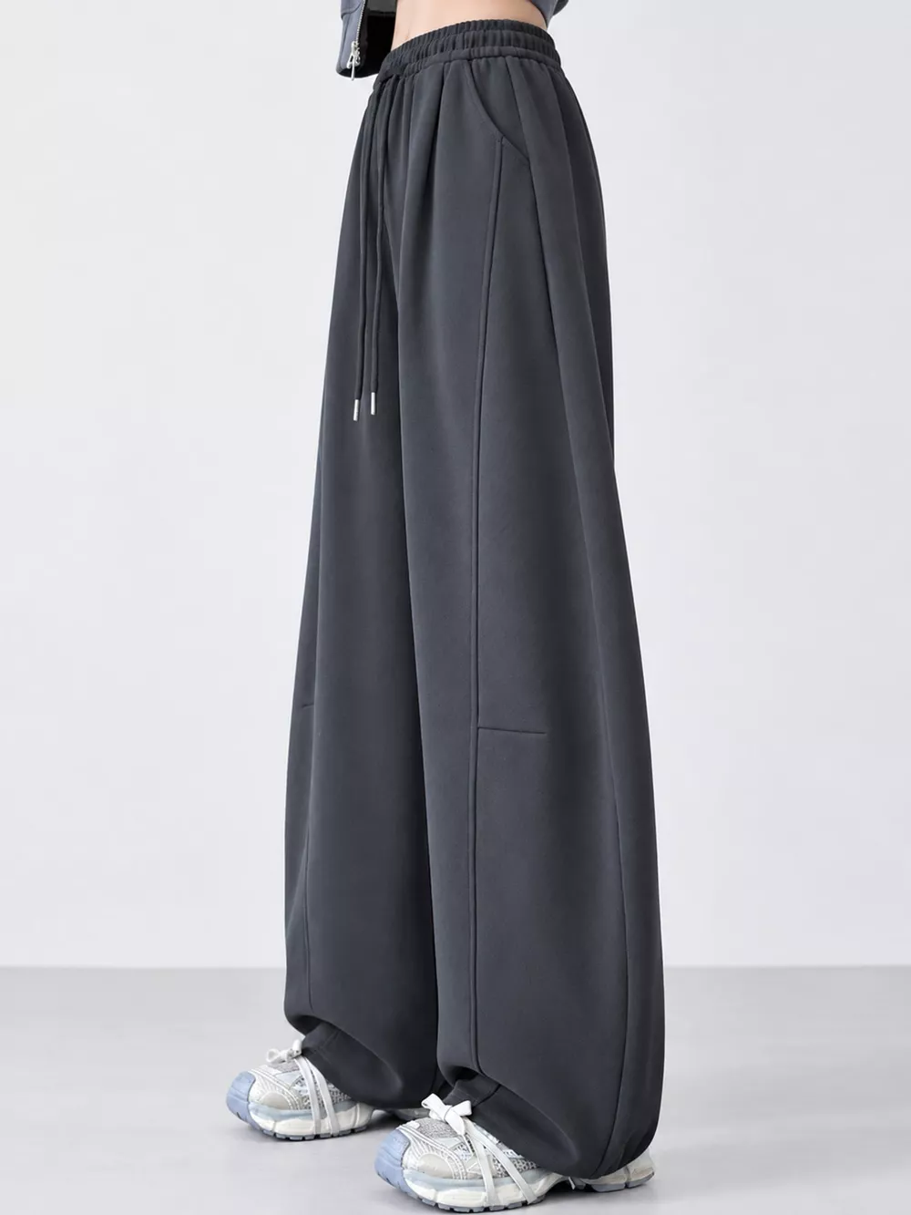 Full Size Drawstring Loose Fit Wide-Leg Sweatpants Plus Size, image 7