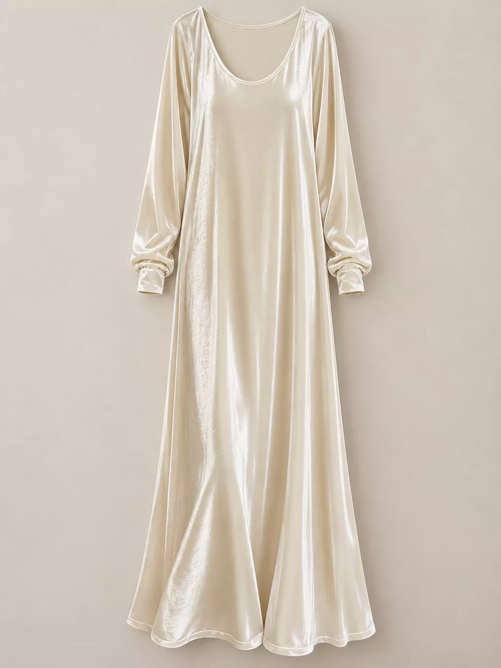 Velvet Long-Sleeve Maxi Dress, image 24