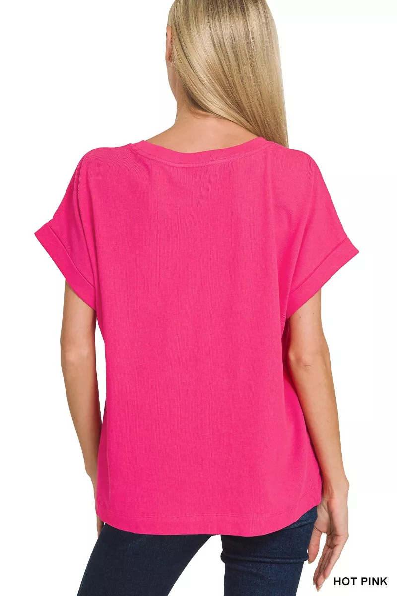 Cuffed Front Pocket Short Sleeve Tee, image 2