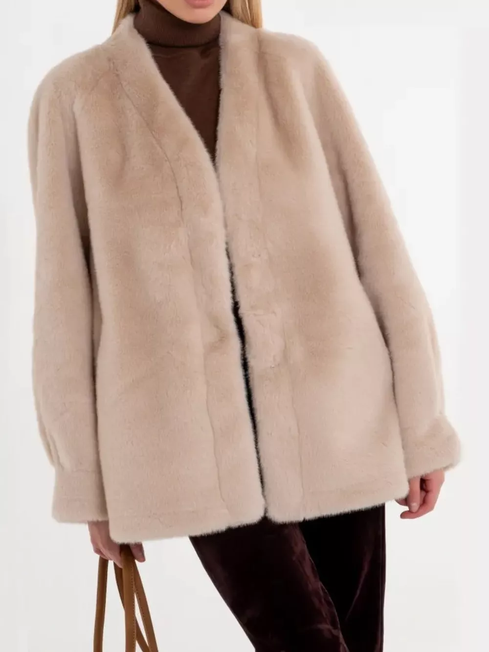 Faux Fur Open-Front Outerwear, image 6