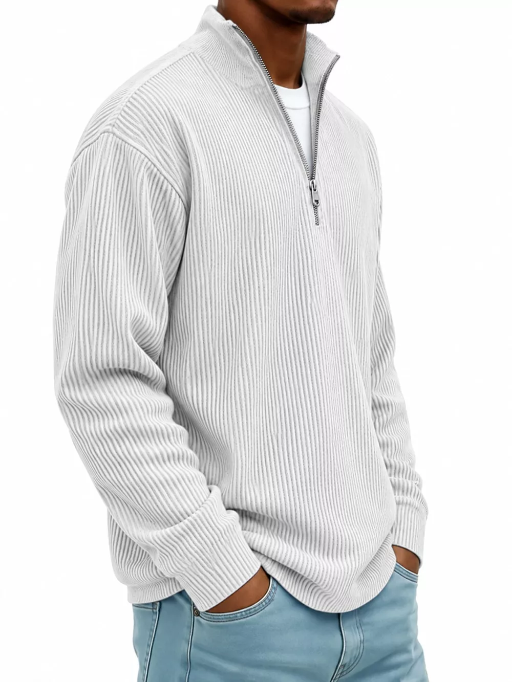 Men's Full Size Quarter-Zip Long Sleeve Sweatshirt Plus Size, image 22