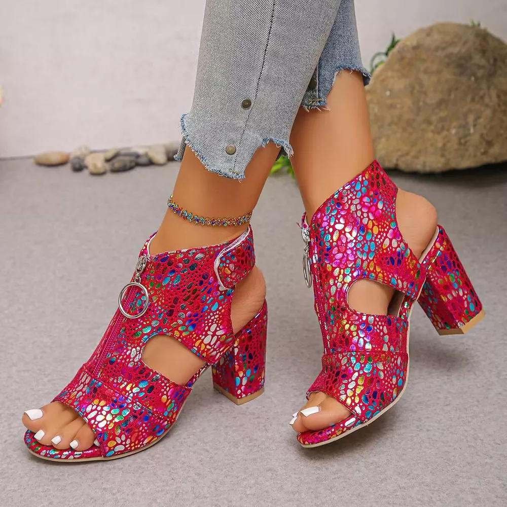 Open Toe Block Heels Sandals, image 4
