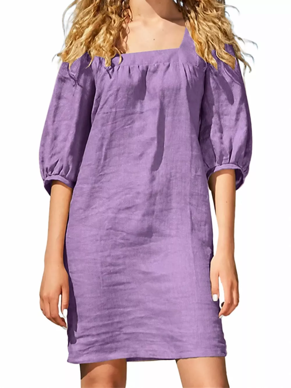 Square Neck Puff Sleeve Mini Dress, image 30