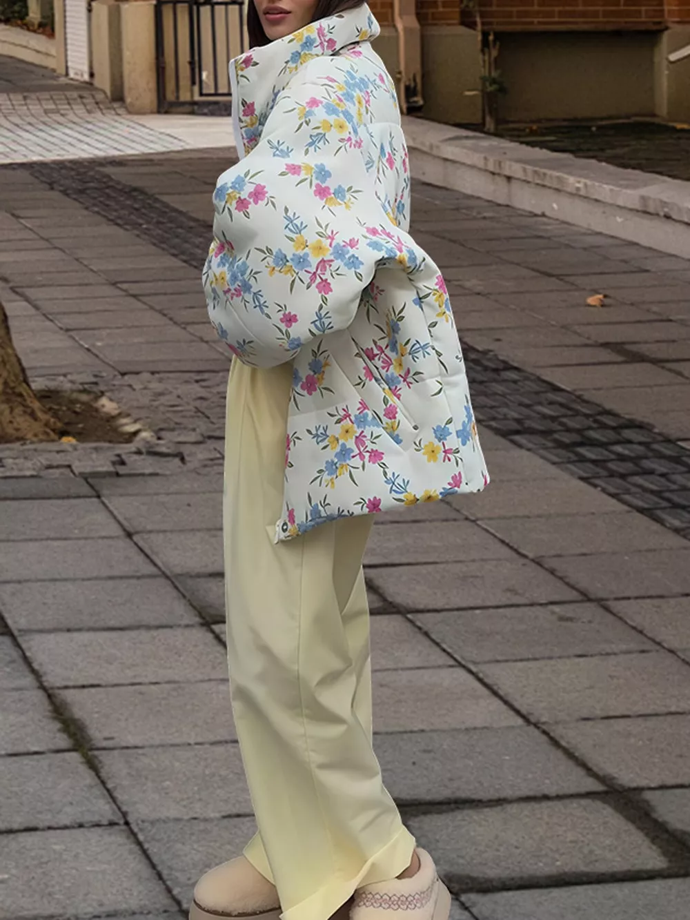 Floral Print Oversized Puffer Outerwear, image 2