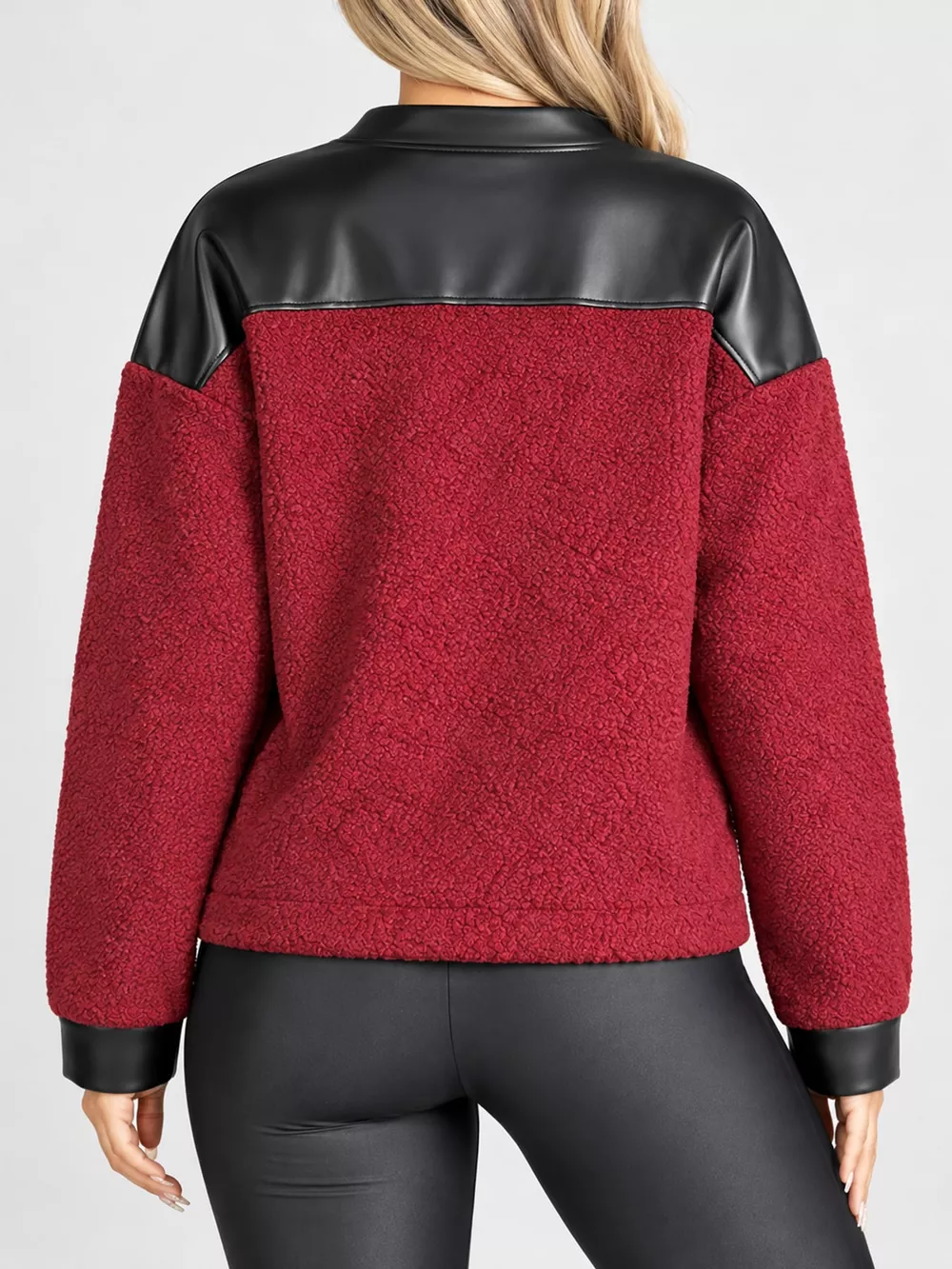Sherpa Contrast Zip-Up Jacket, image 15