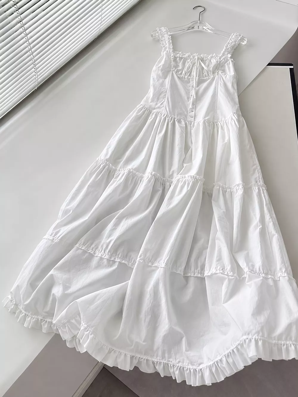 Ruffled Square Neck Tiered Maxi Dress, image 7