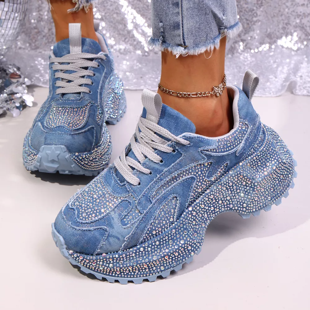 Rhinestone Lace Up Sneaker, image 3