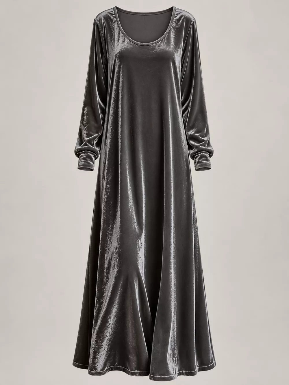 Velvet Long-Sleeve Maxi Dress, image 14