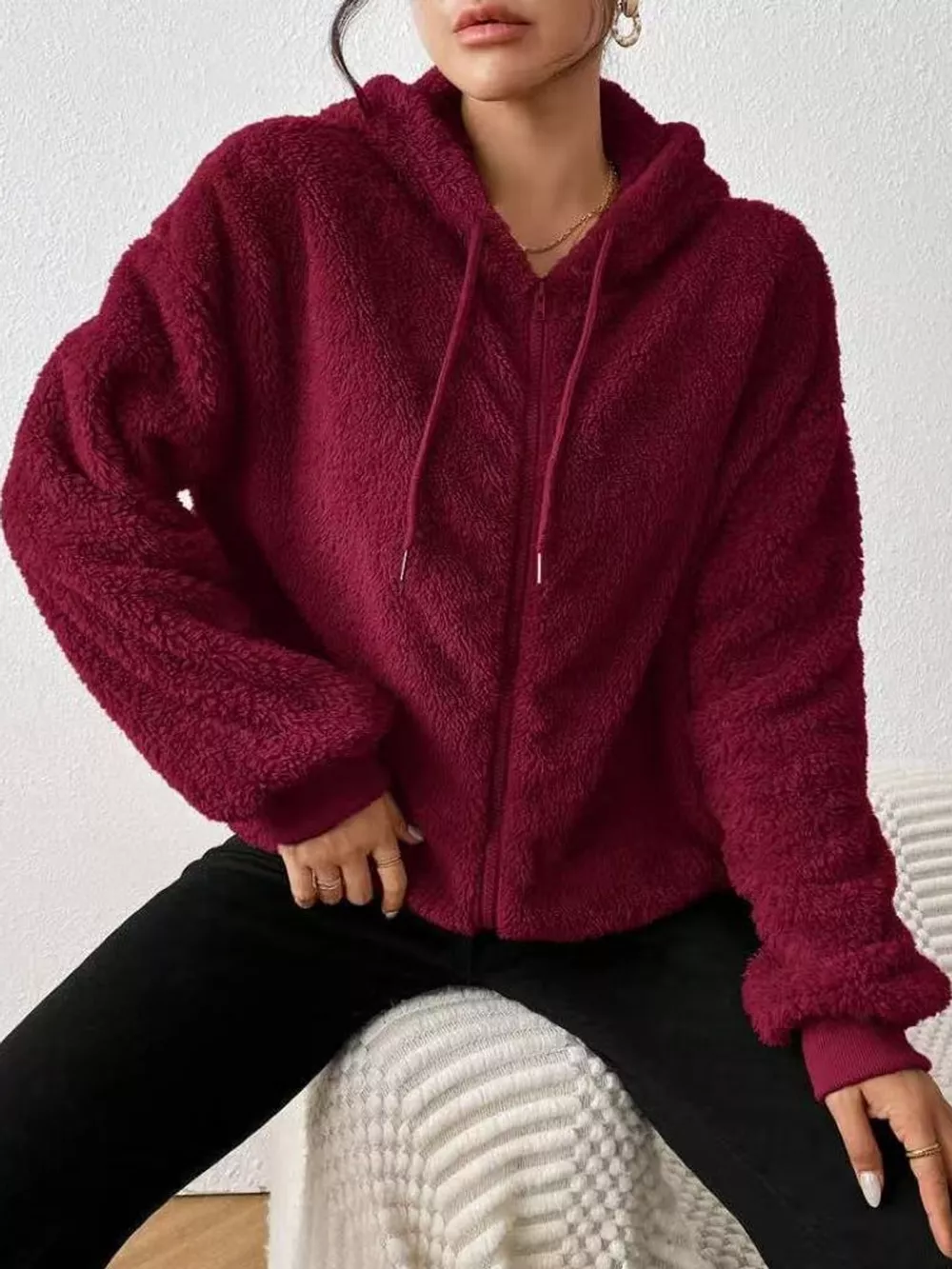 Fleece Zip-Up Hooded Jacket, image 10