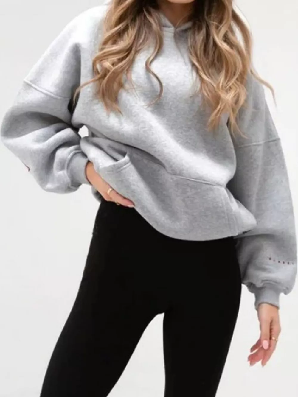 Letter Back Hoodie with Kangaroo Pocket, image 23