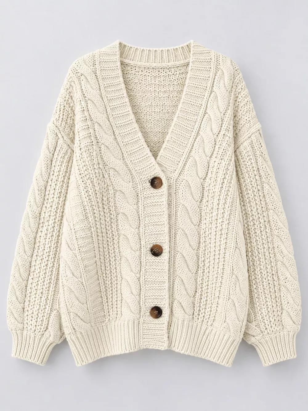 Cable Knit Button-Down Cardigan, image 14