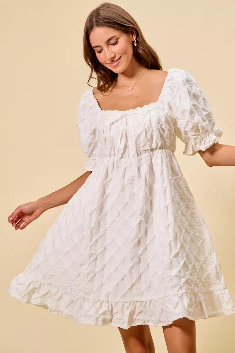 Texture Woven Ruching On Bust Mini Dress, image 4