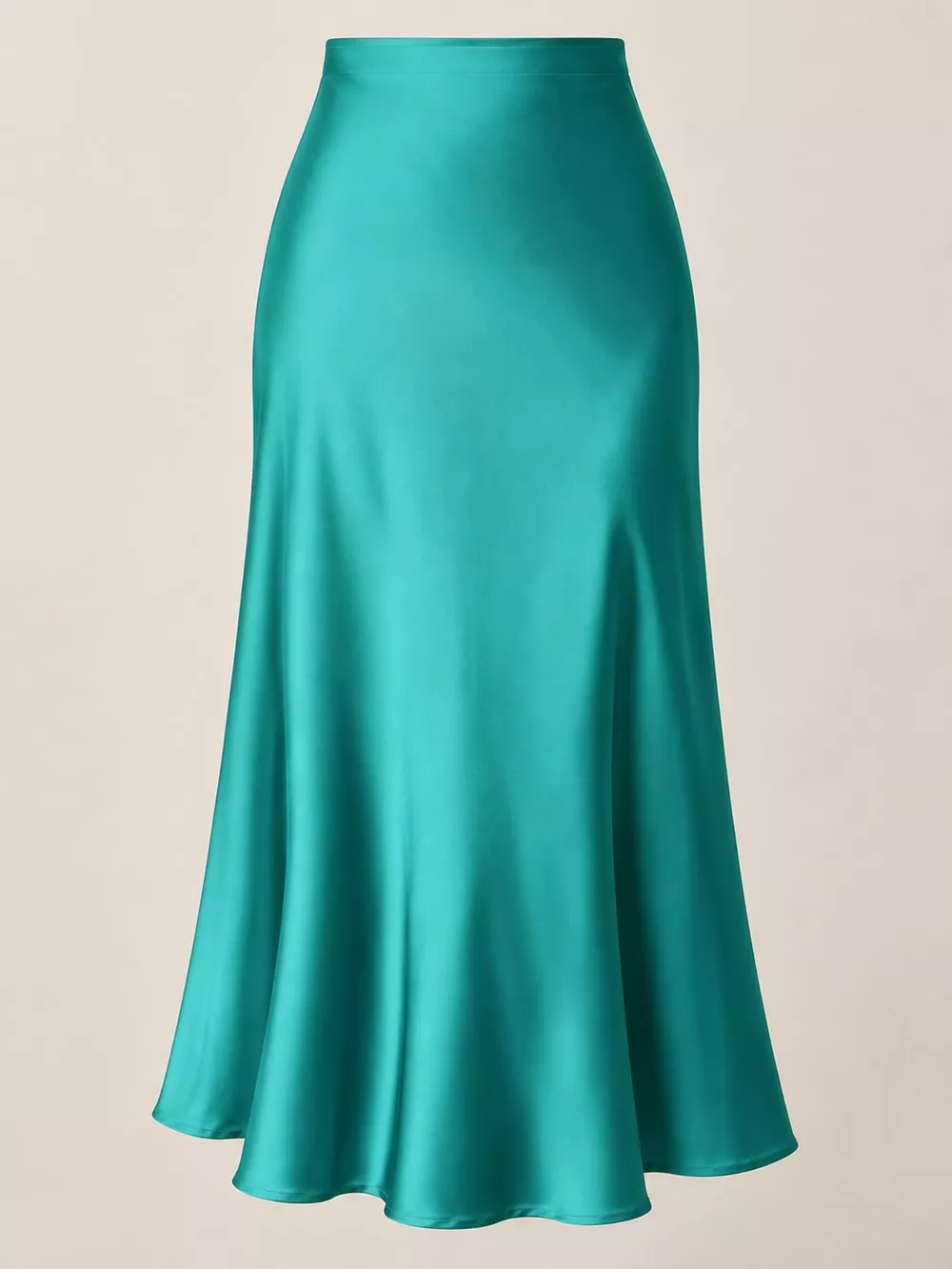 High-Waisted Satin Midi Skirt, image 33