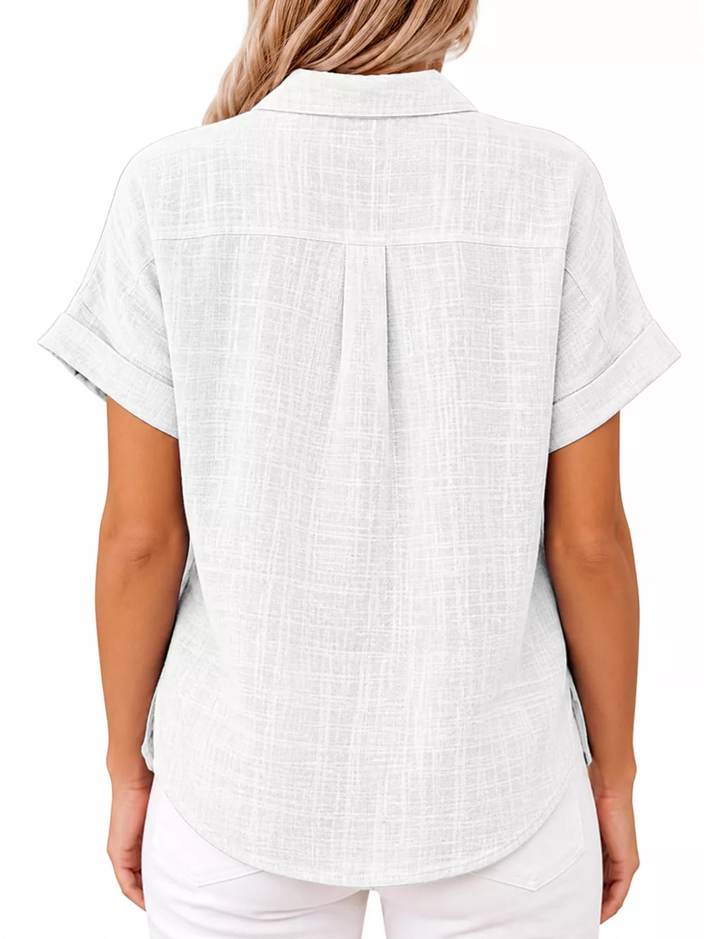 Full Size Button Up Short Sleeve Shirt Plus Size, image 3
