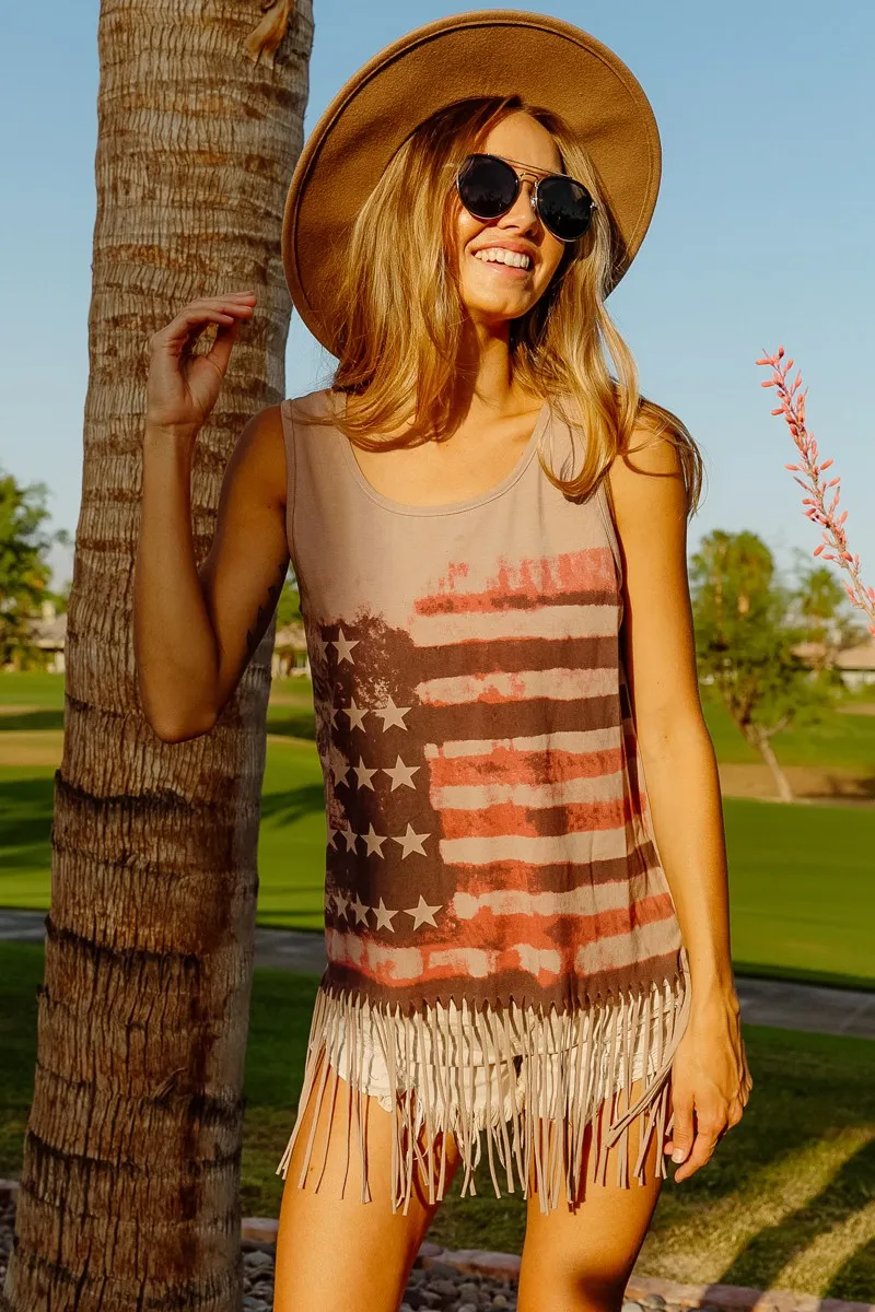 American Flag Print Knit Sleeveless Top, image 20