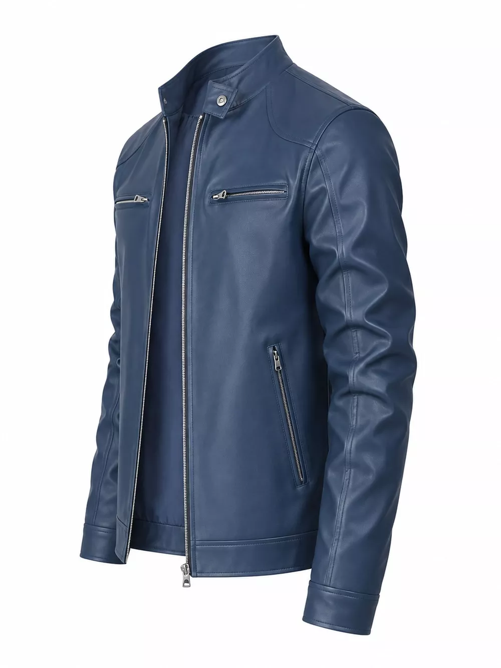 Men's Full Size Faux Leather Zip Up Jacket Plus Size, image 94