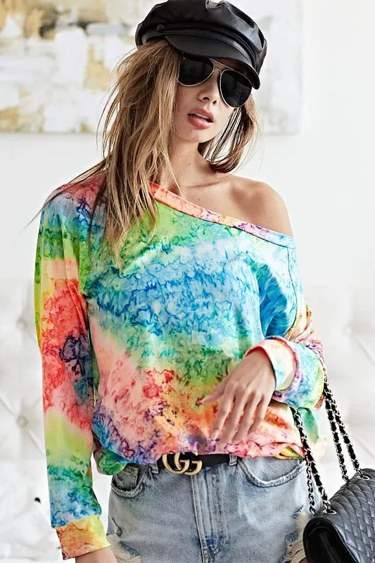 Tie Dye Soft Knit Jersey T-Shirt
