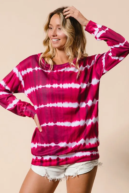 Tie Dye Print Terry Sweatshirt, image 5