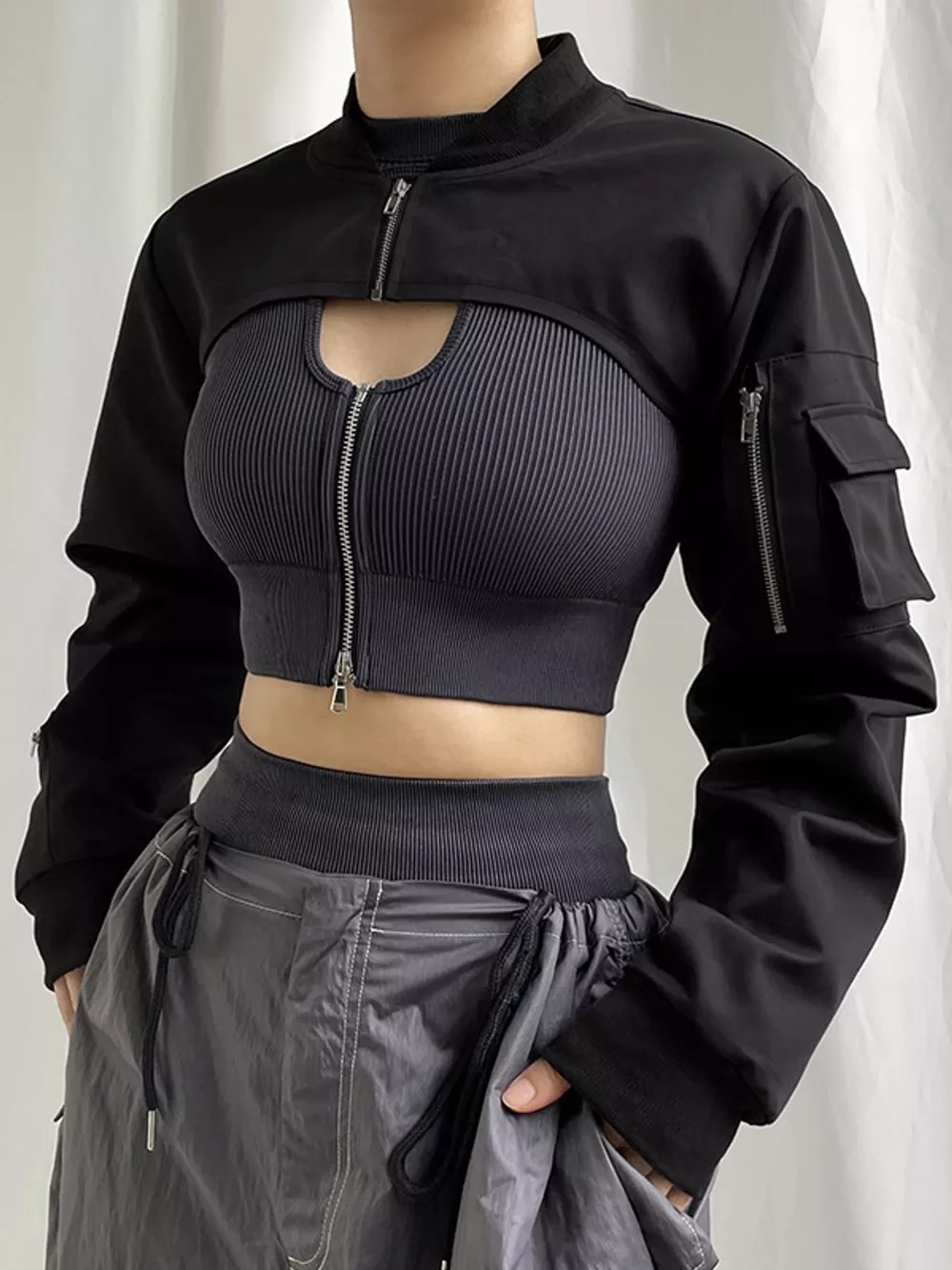 Ultra-Cropped Long Sleeve Top, image 2