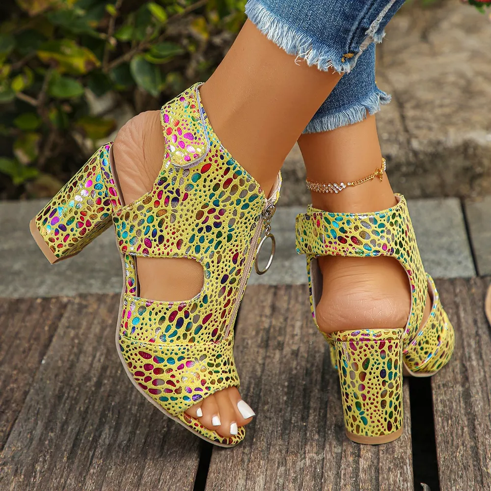 Open Toe Block Heels Sandals, image 5