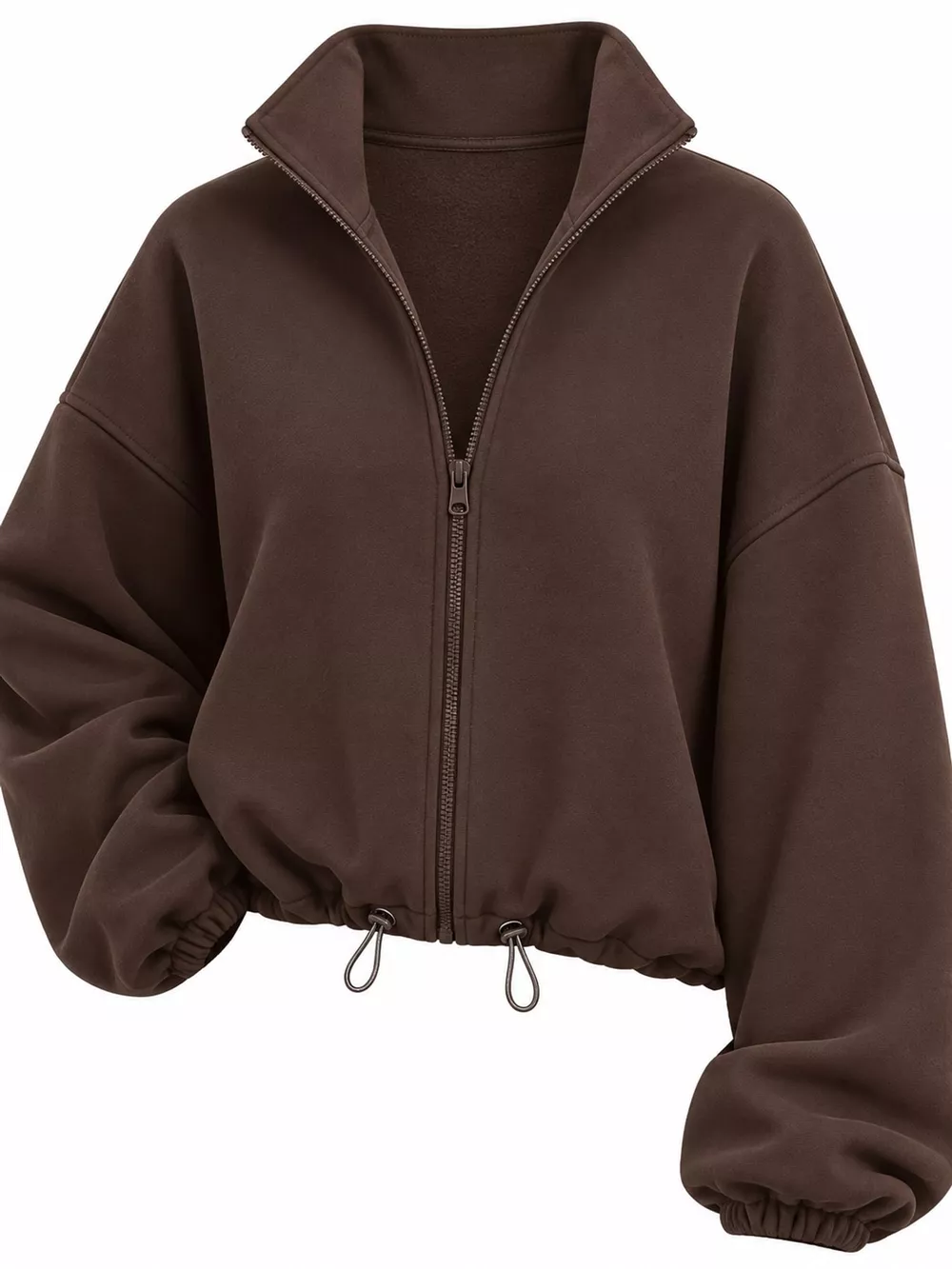 Drawstring Hem Zip Up Jacket, image 19