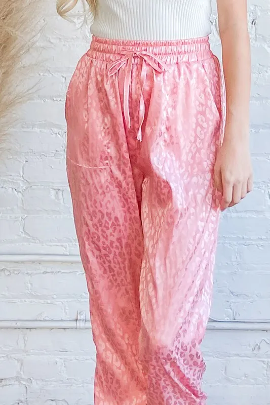 Satin Leopard Print Joggers, image 7