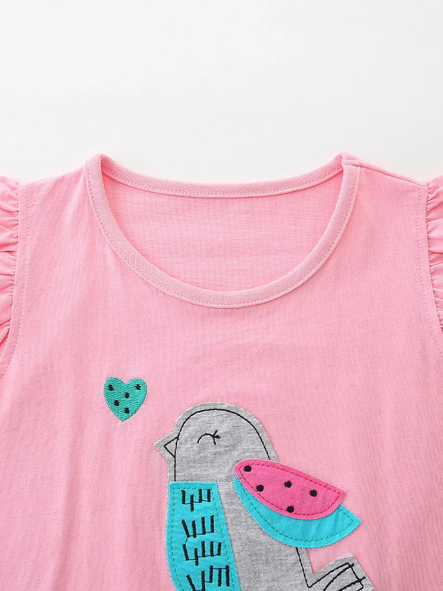 Children's Bird Print Top and Shorts Set, image 3