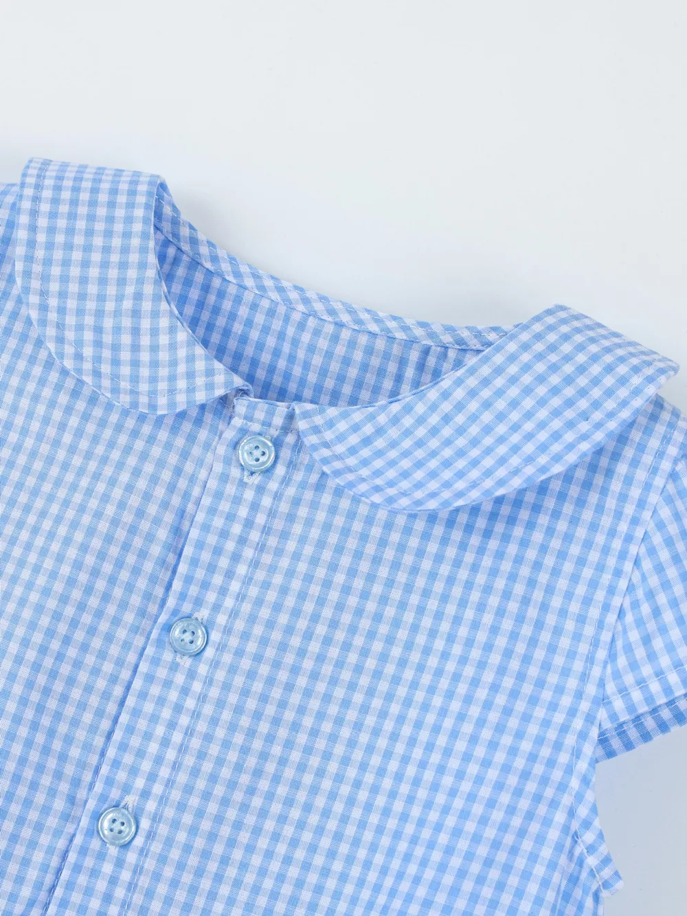 Children's Gingham Peter Pan Collar Button-Front Dress, image 4