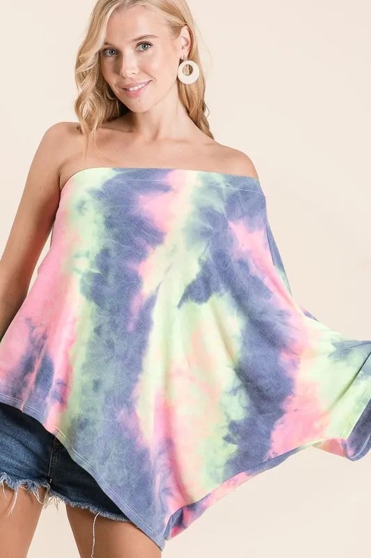 Tie Dye French Terry One Shoulder Top with Dolman, image 8