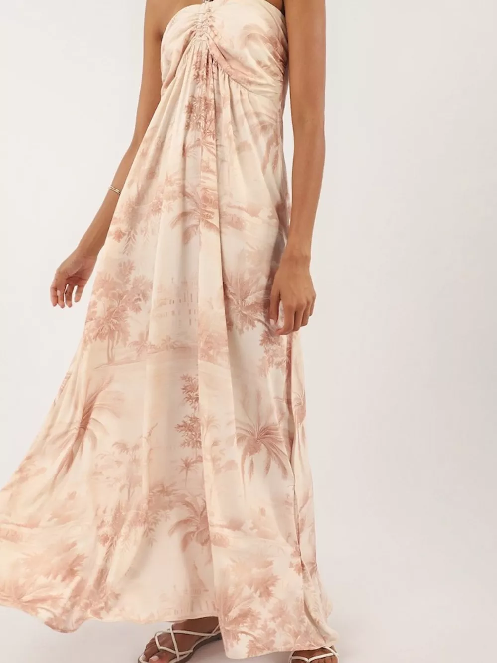 Tropical Print Halter Neck Maxi Dress, image 2