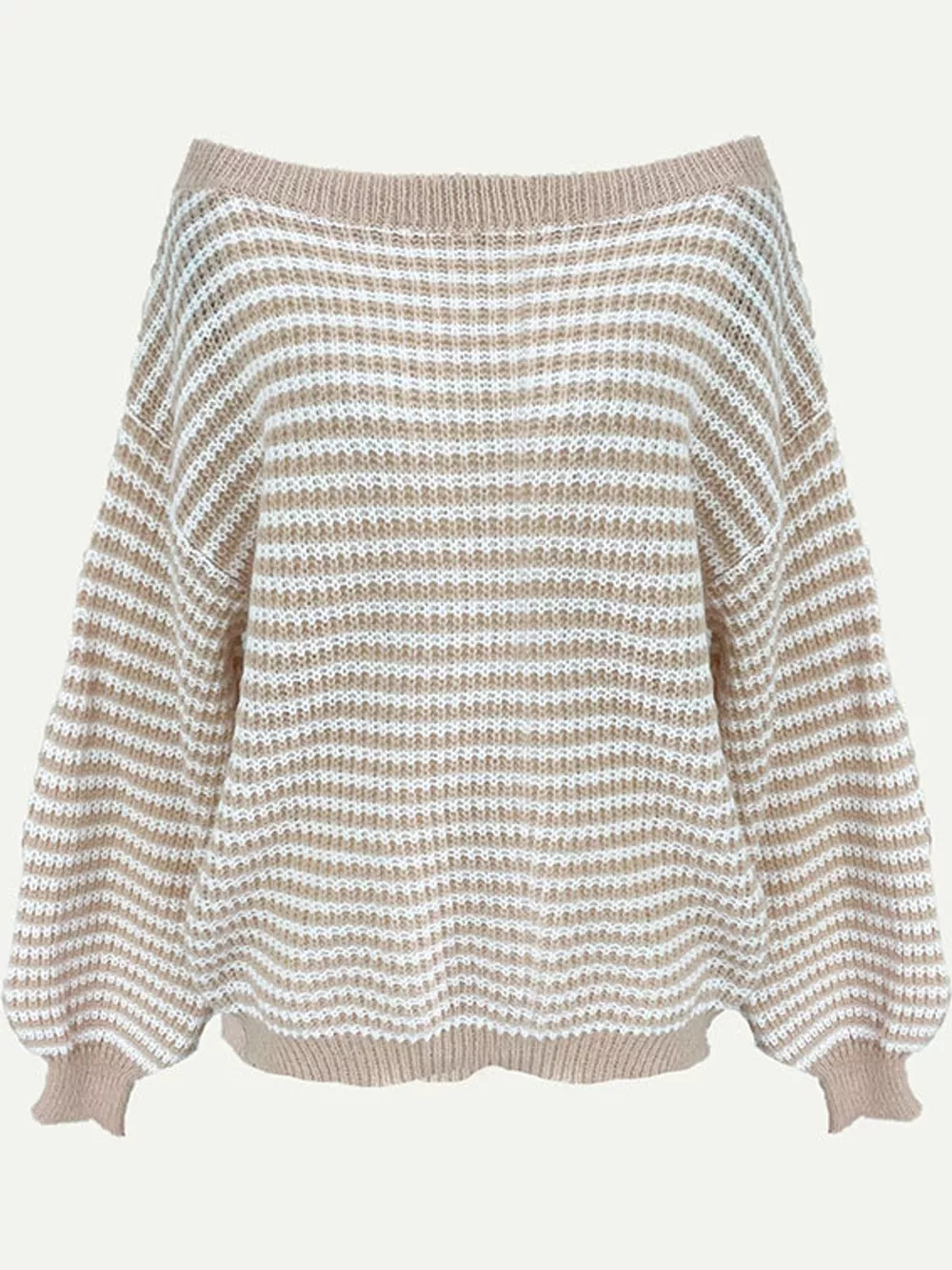 Striped Knit Boat Neck Sweater, image 24