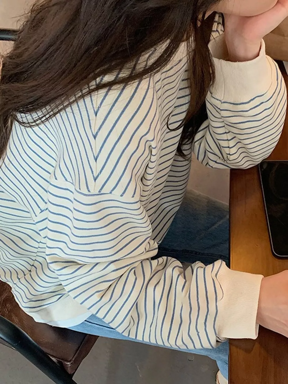 Striped Long-Sleeve Crewneck T-Shirt, image 7
