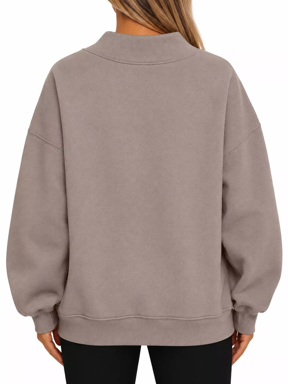 Oversized Mock Neck Long Sleeve Sweatshirt, image 26