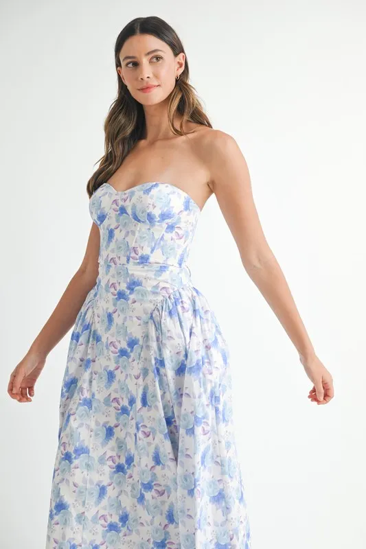 Sweetheart Neckline Floral Printed Midi Dress, image 10
