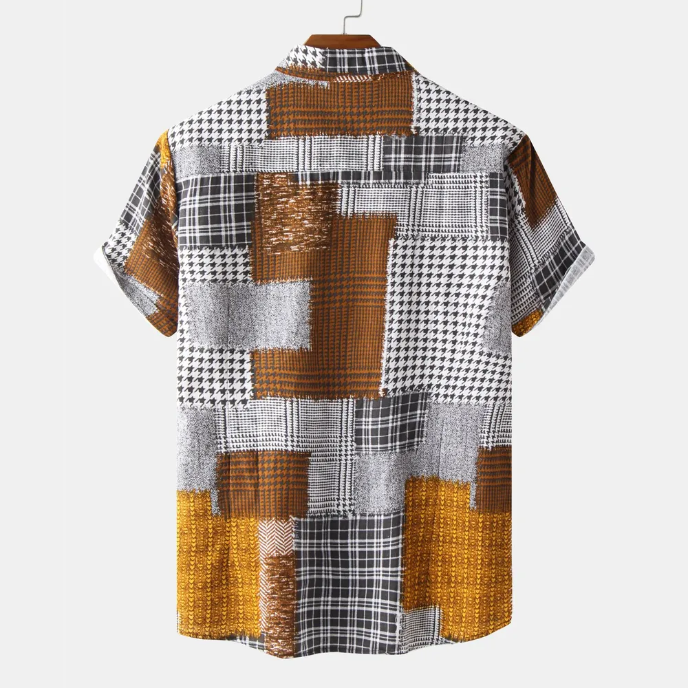 Men's Plus Size Plaid Short Sleeve Button-Up Shirt, image 16