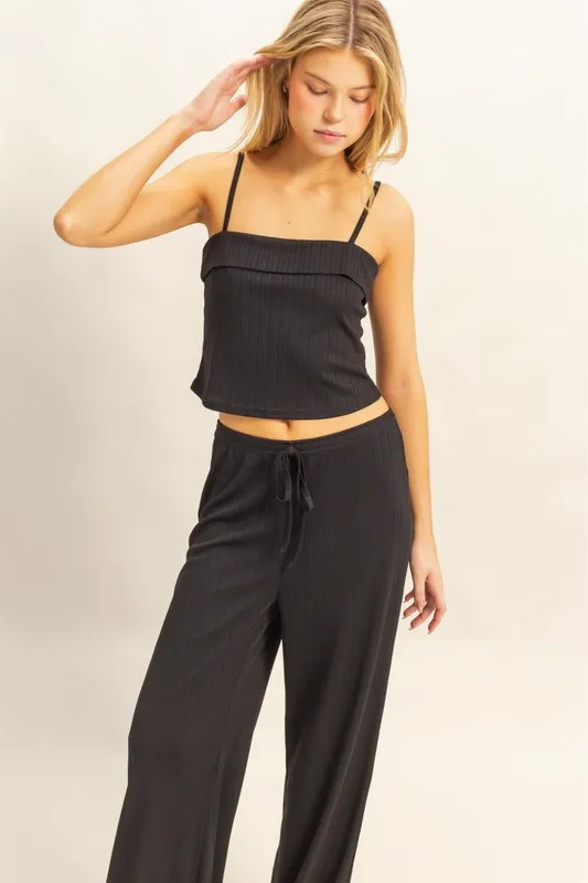 Rib Knit Cami Top and Pants Set, image 4