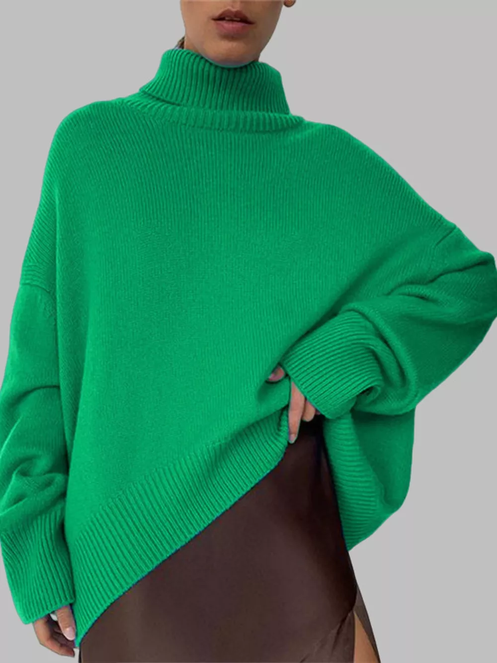 Turtleneck Dropped Shoulder Sweater, image 14