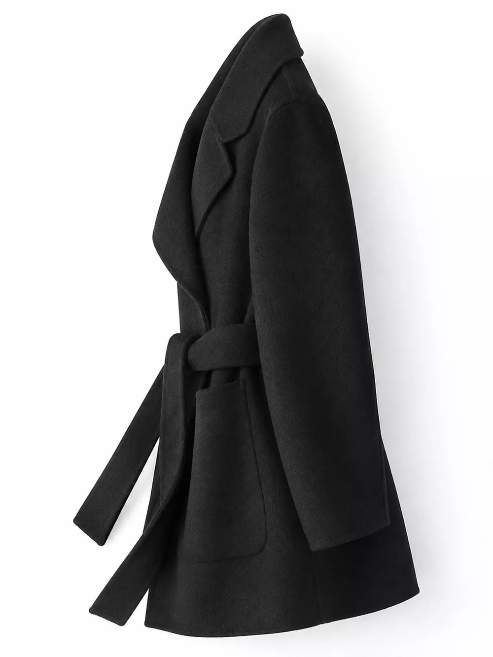 Double-Sided Wool Coat with Belted, image 2