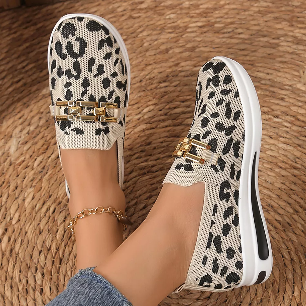 Leopard Mesh Slip-Ons, image 5